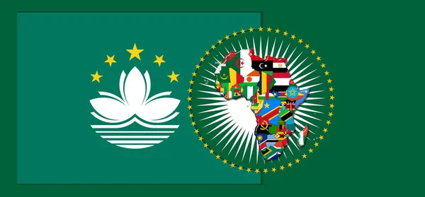 Macau Flag Map Flags African World Illustration — Zdjęcie stockowe