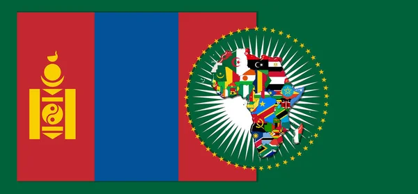 Mongolia Flag Map Flags African World Illustration — Fotografia de Stock