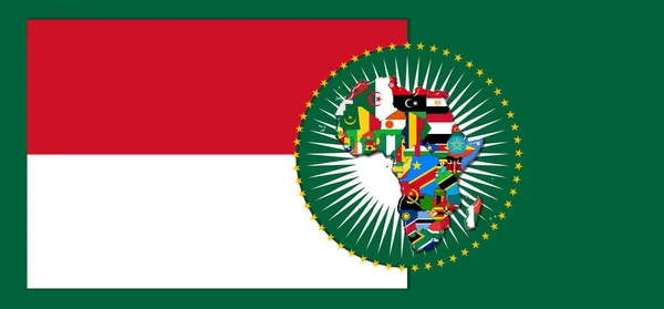 Bandeira Mônaco Com Mapa Bandeiras Mundo Africano Ilustração — Fotografia de Stock