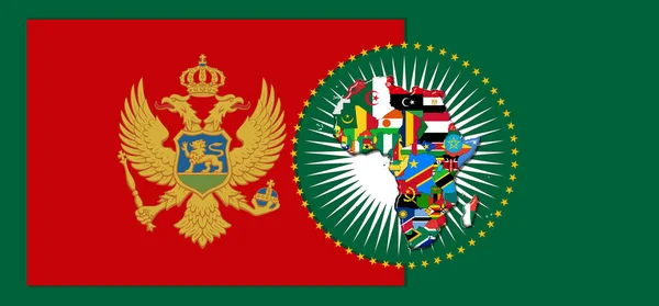 Montenegro Flag Map Flags African World Illustration — Stock Photo, Image