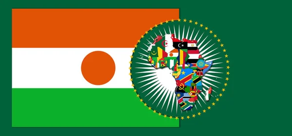 Niger Flag Map Flags African World Illustration — Stock fotografie