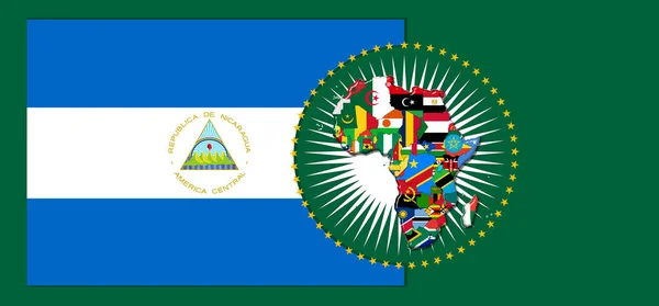 Nicaragua Flag Map Flags African World Illustration — Stock Photo, Image