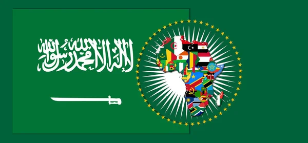 Saudi Arabia Flag Map Flags African World Illustration — Φωτογραφία Αρχείου