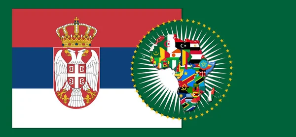 Serbia Flag Map Flags African World Illustration — Stock Photo, Image