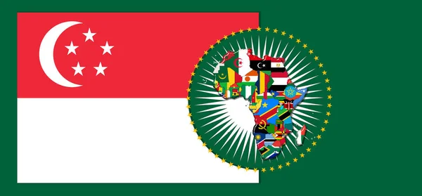 Singapore Flag Map Flags African World Illustration — 스톡 사진