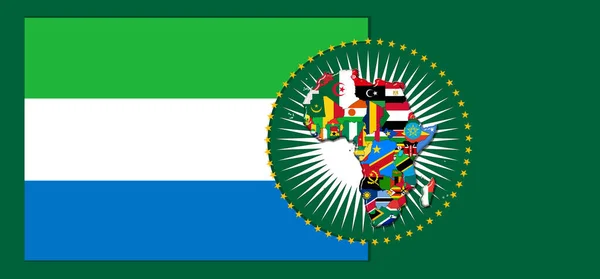 Sierra Leone Flag Map Flags African World Illustration — Zdjęcie stockowe