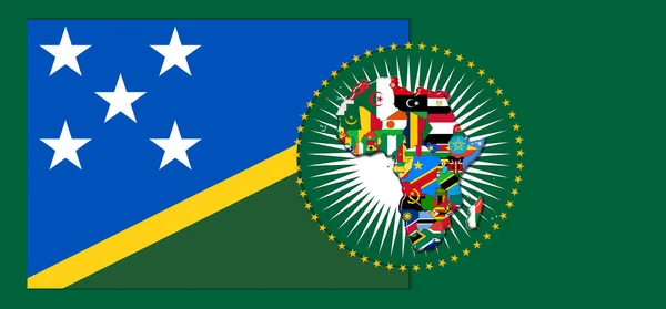 Solomon Islands Flag Map Flags African World Illustration — Φωτογραφία Αρχείου