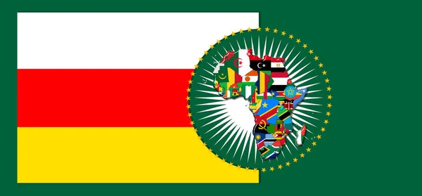 South Ossetia Flag Map Flags African World Illustration — Stock Photo, Image