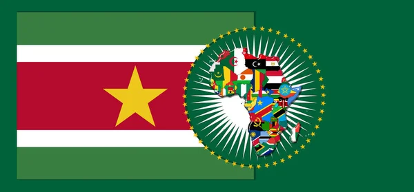 Suriname Flag Map Flags African World Illustration — Φωτογραφία Αρχείου