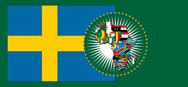 Sweden Flag Map Flags African World Illustration — Φωτογραφία Αρχείου