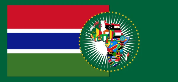 Gambia Flag Map Flags African World Illustration — Fotografia de Stock