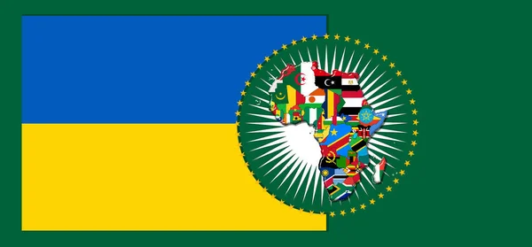 Bandeira Ucrânia Com Mapa Bandeiras Mundo Africano Ilustração — Fotografia de Stock