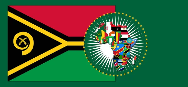 Vanuatu Flag Map Flags African World Illustration — Stockfoto