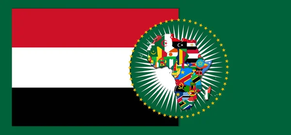 Σημαία Υεμένης Χάρτη Και Σημαίες Του Αφρικανικού Κόσμου Illustration — Φωτογραφία Αρχείου