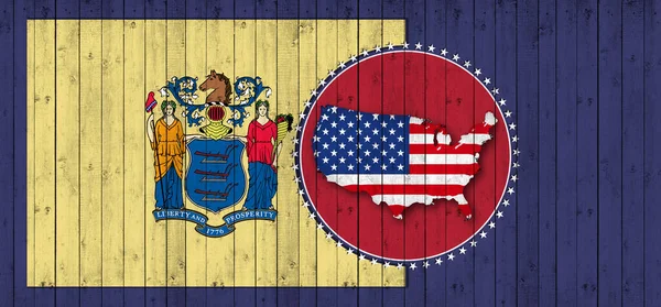 New Jersey Flag Map Flag American World — Foto de Stock