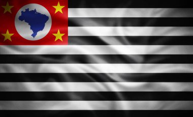 Flag of Sao Paulo, Brazil -3D illustration