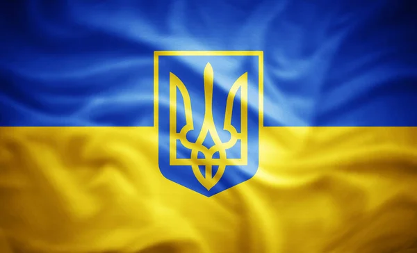 Flag Ukraine Coat Arms Illustration — Stok fotoğraf