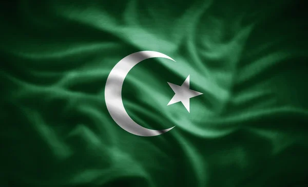 Star Crescent Flag Islamic Religion Symbol Black Background Illustration Flag — Stockfoto