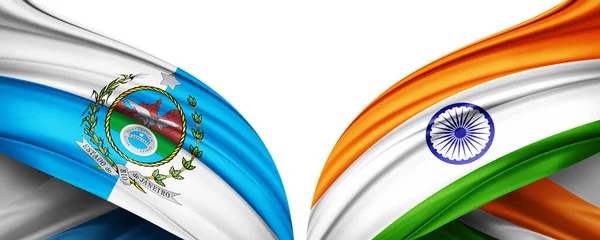 Флаг Рио Жанейро Бразилии Индии — стоковое фото