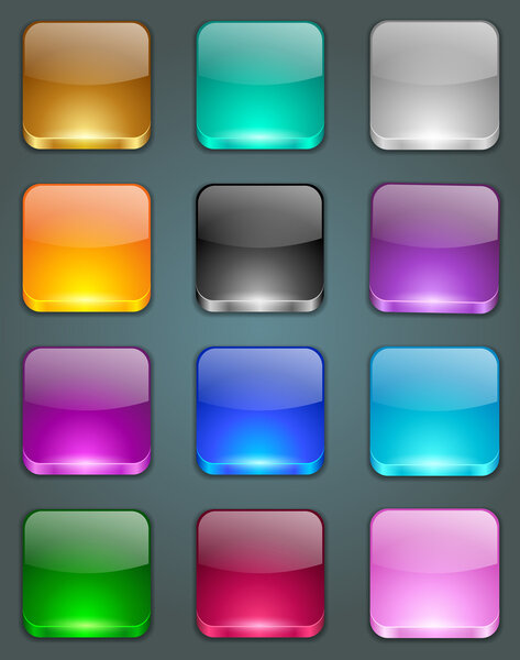 Set of glossy button icons.