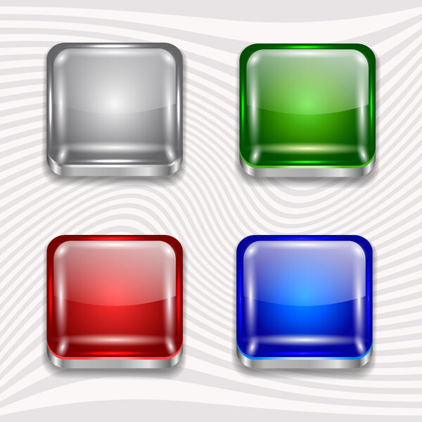 Set of glossy button icons.