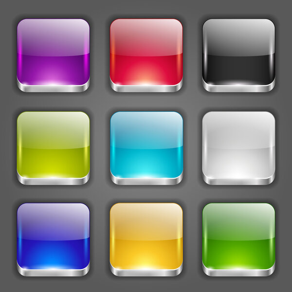 Set of glossy button icons.