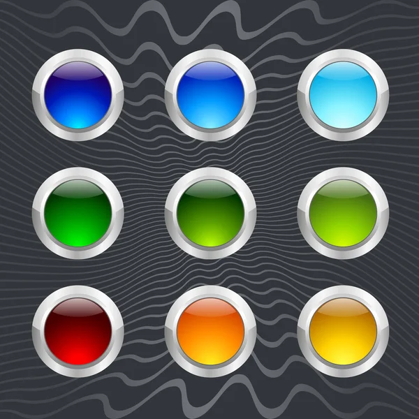Set di pulsanti rotondi colorati — Vettoriale Stock