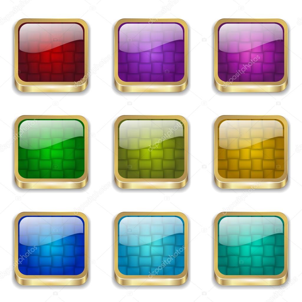 Set of glossy button icons.