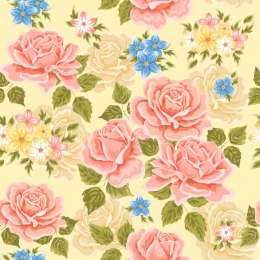 Gül ile sorunsuz duvar kağıdı deseni