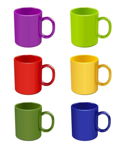 Vecteur de tasses colorées — Image vectorielle