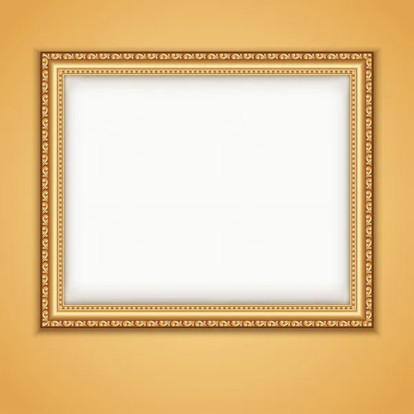 Gold picture frame. — 스톡 벡터