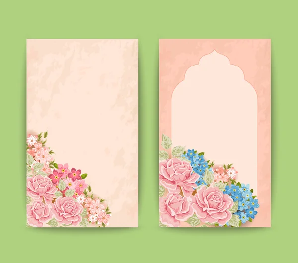 Étiquettes vectorielles vintage avec fleurs — Image vectorielle