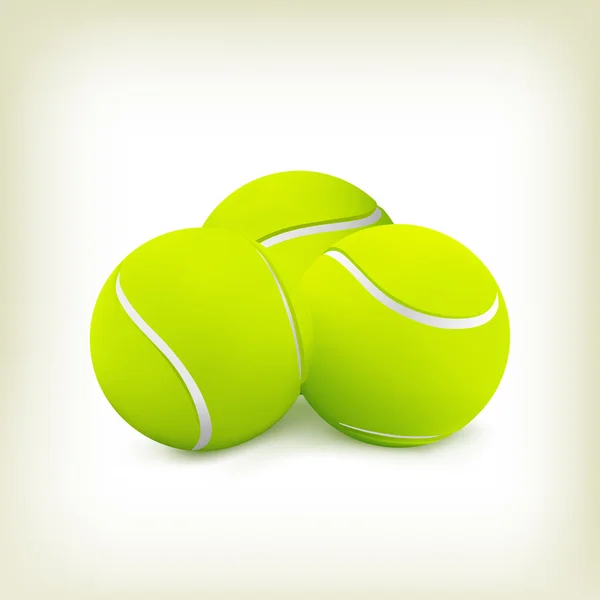 Drei Tennisbälle. — Stockvektor