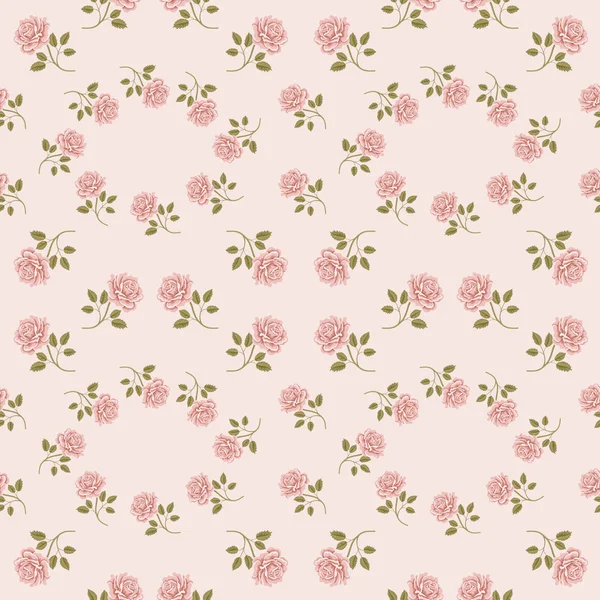 Pink vintage rose pattern. — Stock Vector