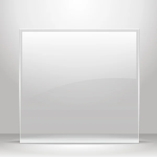Marco de vidrio para imágenes y publicidad . — Vector de stock