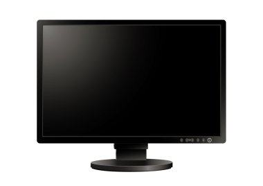 Beyaz üstüne siyah monitör