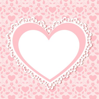 kalp şeklinde tebrik kartı. Sevgililer günü