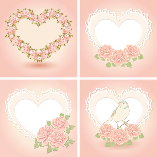 Greeting cards with heart shape. — Stock Vector