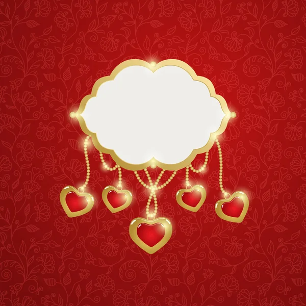 Tarjeta del día de San Valentín con corazones. — Vector de stock