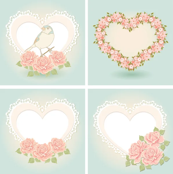 Greeting cards with heart shape. — Stock Vector