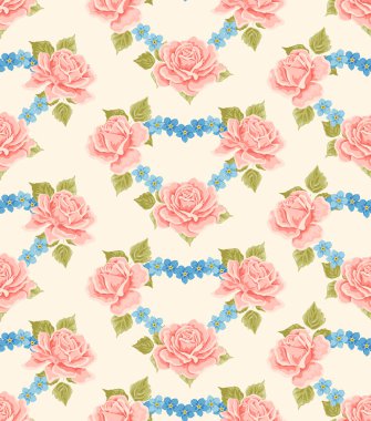 Gül ile sorunsuz duvar kağıdı deseni