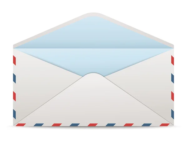 Beyaz arka plan üzerinde izole vektör açık zarf.