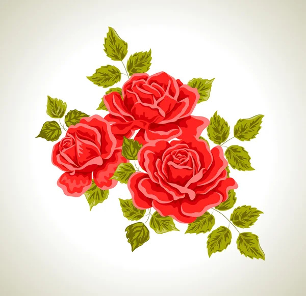 Rozen. illustratie met bloemen boeket. — Stockvector