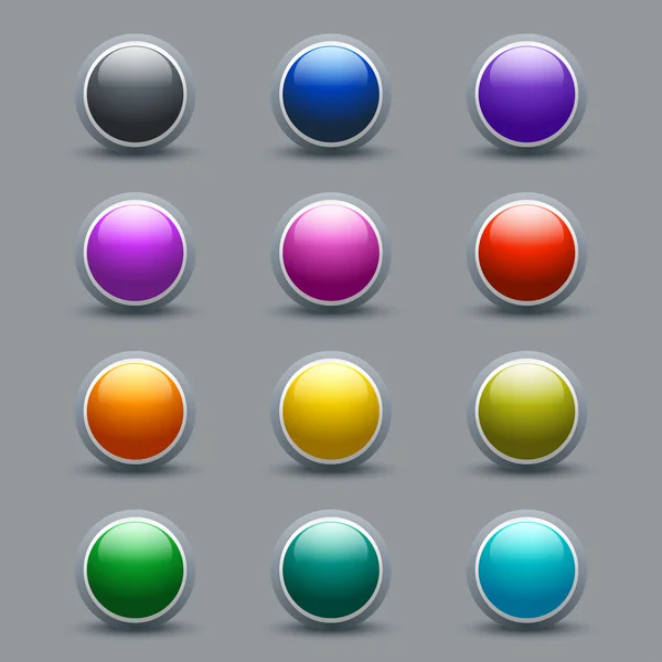 Conjunto de iconos de botón brillante . — Archivo Imágenes Vectoriales