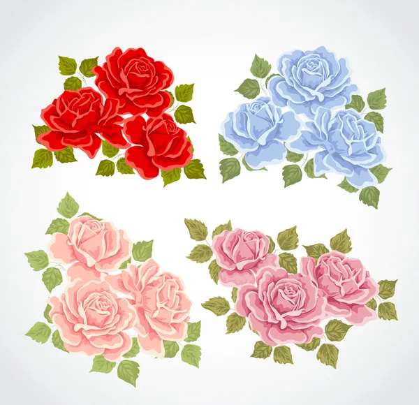 Illustration avec bouquet de fleurs . — Image vectorielle