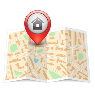 etiket iğne ile şehir haritası