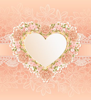 kalp şeklinde tebrik kartı.