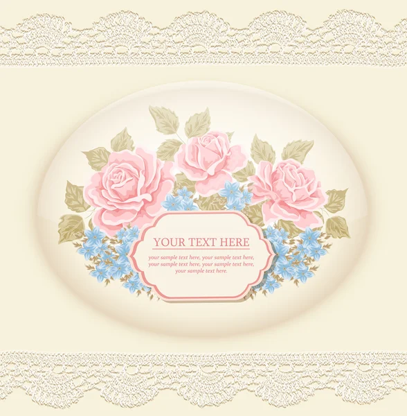 Vintage background with roses — Stock Vector