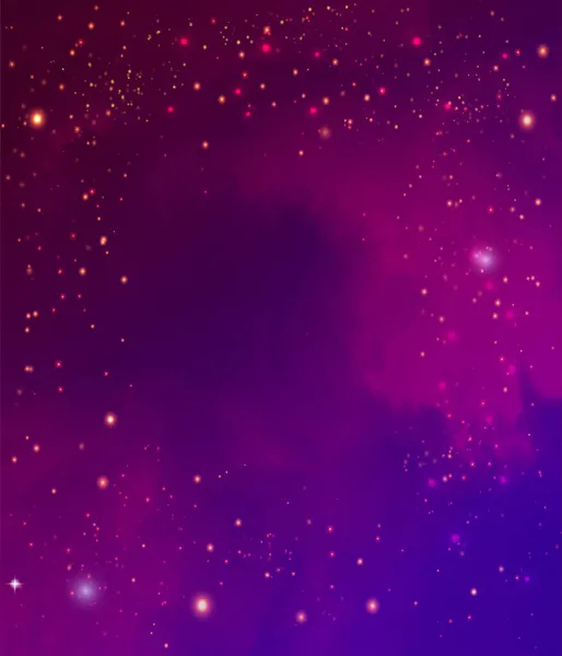 Space bakgrund med lysande stjärnor. Färgglada kosmos. Vektorillustration. — Stock vektor