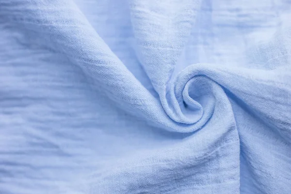 Синя Бавовняна Тканина Текстури Вихром Дитячий Текстиль Дитячий Підгузник — стокове фото